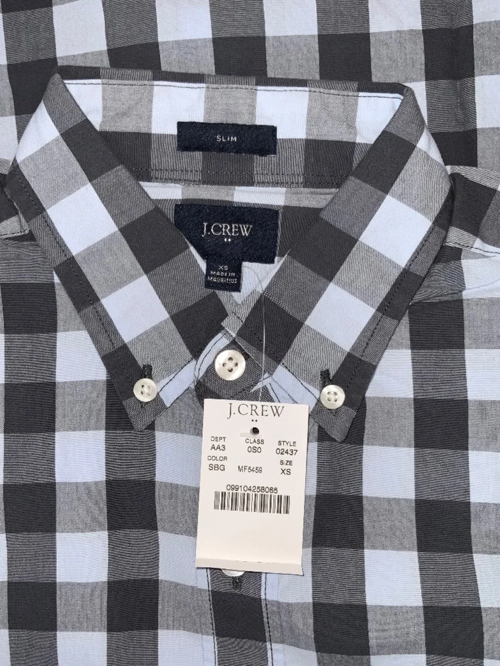 J. Crew Factory Slim Washed Button Down Oxford Shirt in Double Gingham